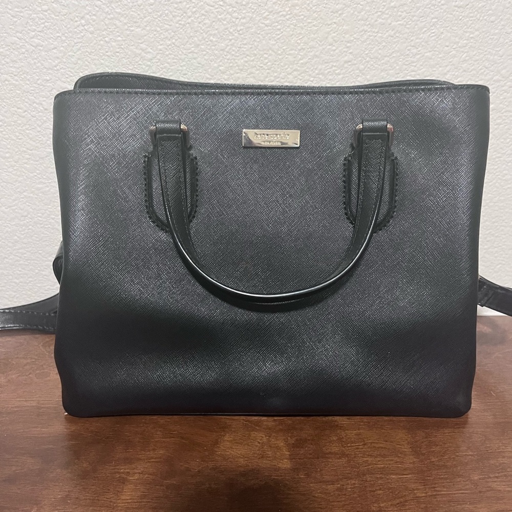 Kate Spade black large handbag with shoulder strap and crossbody strap